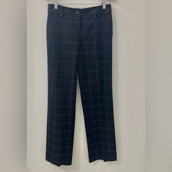 LOFT window pane black straight leg Trousers - Picture 3 of 9